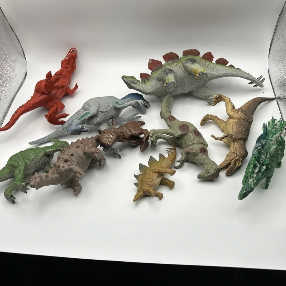 10 Dinosaur Toy Figure Lot T Rex Stegosaurus Ankylosaurus Raptor Kids Toys‎